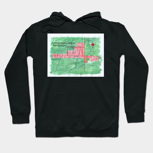 Little Bangladesh ( লিটল বাংলাদেশ) Hoodie by PendersleighAndSonsCartography